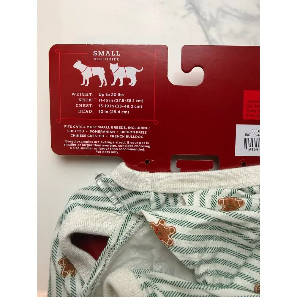 Wondershop at Target Pet Pajamas Small Gingerbread Christmas Dog Pajamas NWT